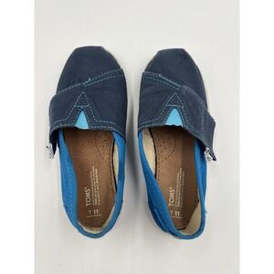 ✨TOMS Kids Toddler Shoes Size 11 Alpargata Knit Slip‎ On Flats Blue